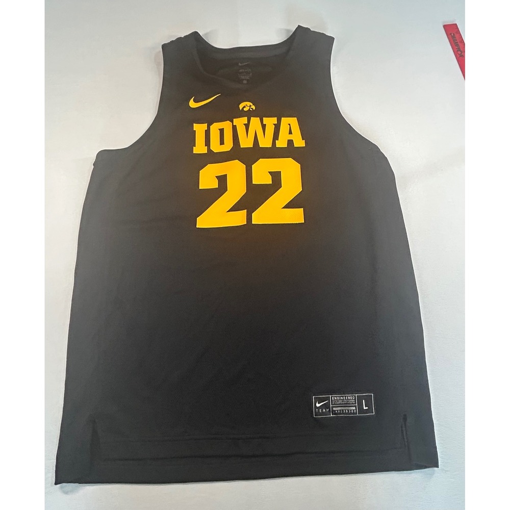 Nike Iowa Hawkeyes Caitlin Clark 22 Basketball Jersey Black Yellow Large
